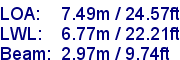 sail specifications