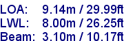 sail specifications