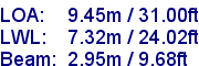 sail specifications