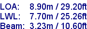 sail specifications