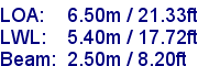 sail specifications