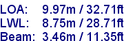 sail specifications