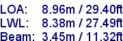 sail specifications