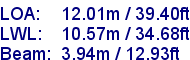 sail specifications