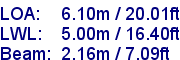 sail specifications