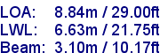 sail specifications