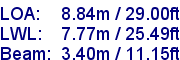 sail specifications