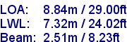 sail specifications