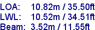 sail specifications