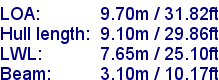 sail specifications