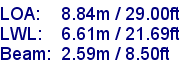 sail specifications