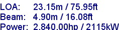 sail specifications