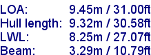 sail specifications