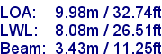 sail specifications