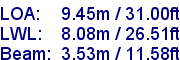 sail specifications